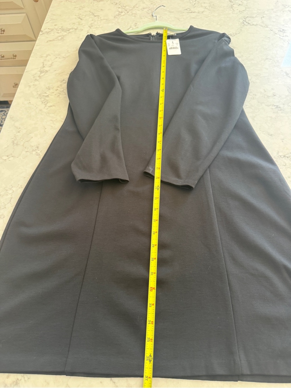 NWT J.Crew Black Dress Size 14 Long Sleeve Shift A-Line Career Business Casual - Picture 9 of 10